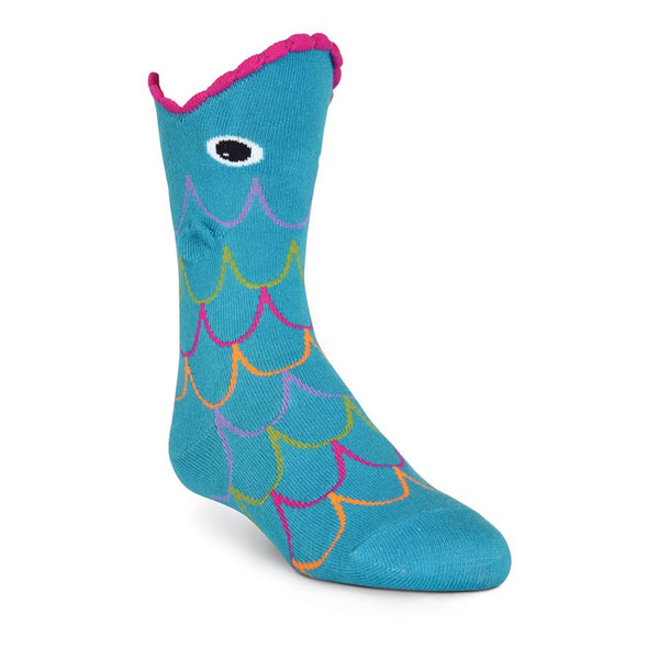 Kids-3D Rainbow Fish Socks - Jilly's Socks 'n Such
