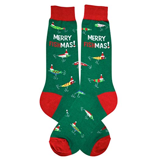 Men’s “Merry Fishmas” Socks - Jilly's Socks 'n Such