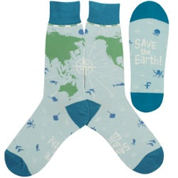 Men’s “Save The Earth” Socks - Jilly's Socks 'n Such