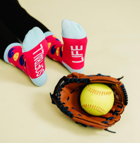 Unisex “Softball Life” Softball Socks - Jilly's Socks 'n Such