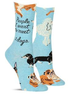 Women’s “People I want to Meet:Dogs” Socks - Jilly's Socks 'n Such
