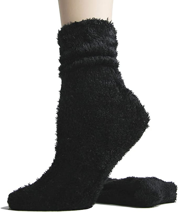 Women’s Black Fuzzy Socks - Jilly's Socks 'n Such