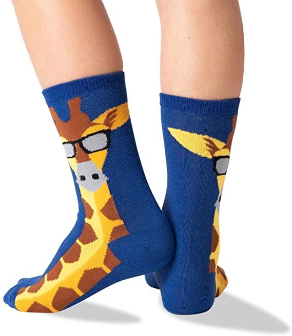 Kid’s Cool Giraffe Socks - Blue - Jilly's Socks 'n Such