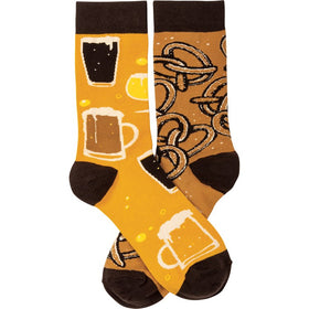 Beer and Pretzels Socks - One Size
