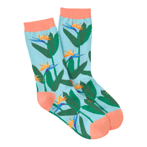 Women’s Tropical Bird and Flower Socks - Jilly's Socks 'n Such