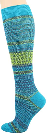 Women’s Aqua Pattern Knee Highs Socks - Jilly's Socks 'n Such