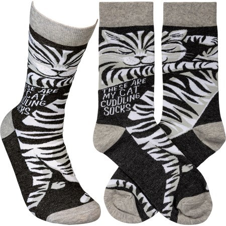 “Cat Cuddling” Socks - One Size - Jilly's Socks 'n Such