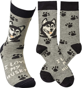 Husky dog breed sock
