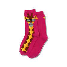 Kid’s Cool Giraffe Socks - Pink - Jilly's Socks 'n Such