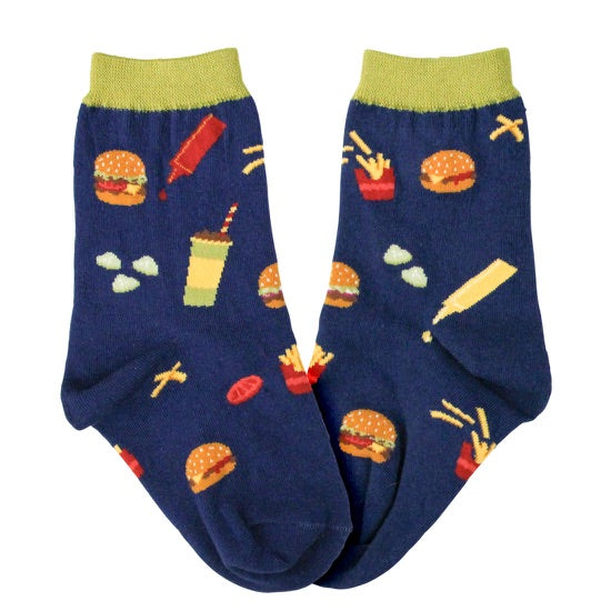 Kid's Burgers and Fries Socks -Various Sizes - Jilly's Socks 'n Such