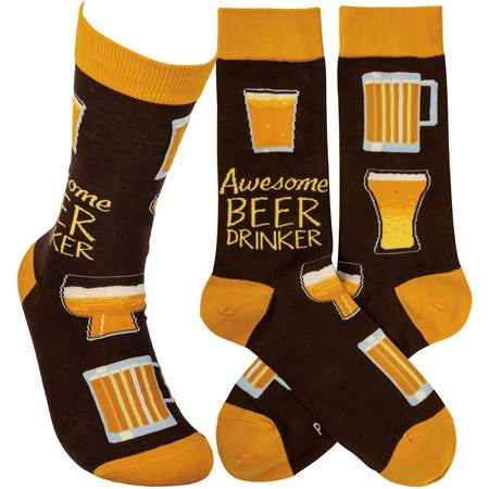 Awesome Beer Drinker- One Size - Jilly's Socks 'n Such