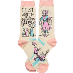 “Stay at Home Cat Mom” Socks - One Size