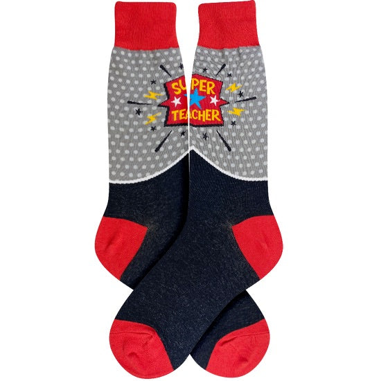 Men’s “Super Teacher” Socks - Jilly's Socks 'n Such