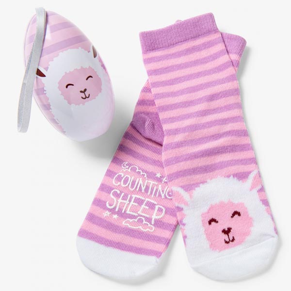 “Counting Stars” Sock in Egg -  Kid’s Crew Socks - Jilly's Socks 'n Such