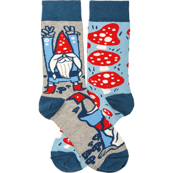 Gnomes and Mushrooms Socks - One Size - Jilly's Socks 'n Such