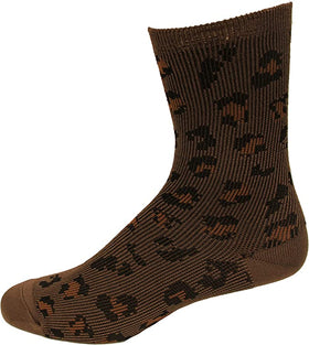 Women's Soft Dreamy Chestnut Leopard Jacquard Socks