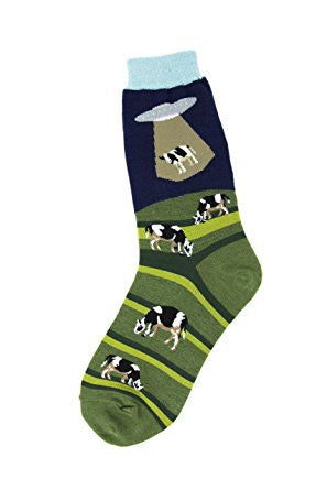 Women’s Aliens & Cows Socks - Jilly's Socks 'n Such