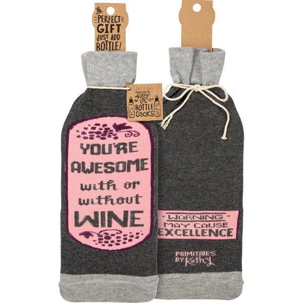 Wine Bottle Sleeve - You’re Awesome - Jilly's Socks 'n Such