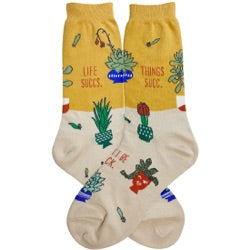 Women’s “Life Succs” Succulents Socks - Jilly's Socks 'n Such