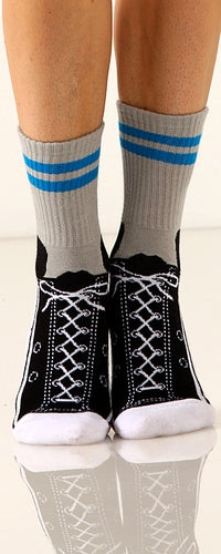 Women’s Slipper Socks - Black Lace Sneakers