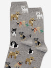 Women’s All Breeds Dogs Grey Socks - Jilly's Socks 'n Such