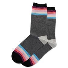 Women’s Charcoal Stripe Socks - Jilly's Socks 'n Such