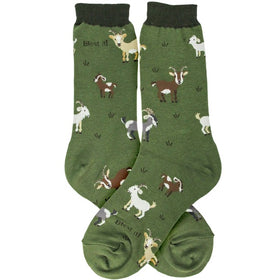 Women's Green Goat Socks
