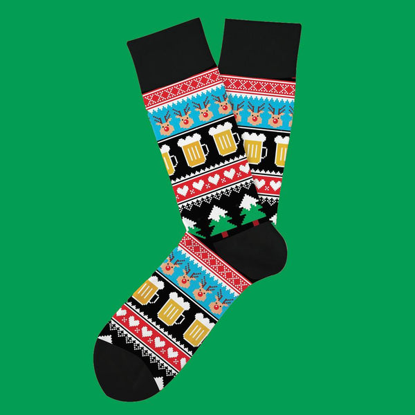 Women’s  “Merry Beermas” Small Feet - Jilly's Socks 'n Such