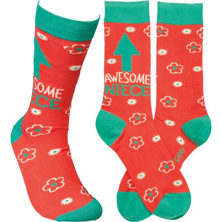 “Awesome Niece” Socks - One Size - Jilly's Socks 'n Such