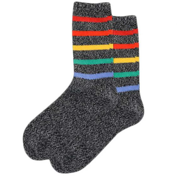 Women’s Fuzzy Multi Striped Socks - Jilly's Socks 'n Such