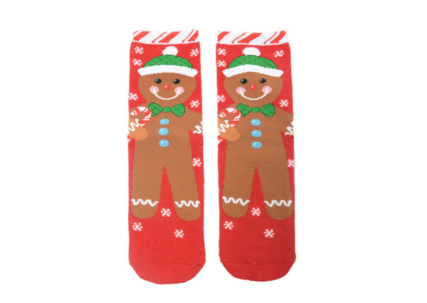 Women’s Slipper Socks - Gingerbread Man - Jilly's Socks 'n Such