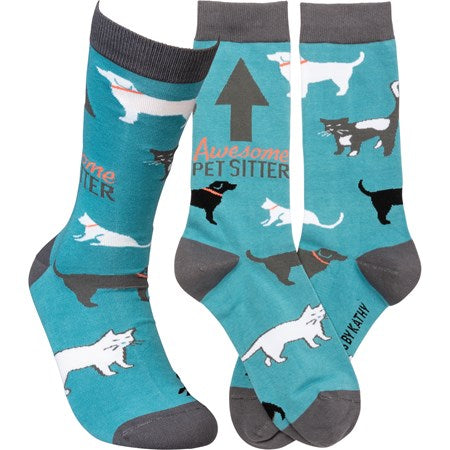 “Awesome Petsitter” Socks - One Size - Jilly's Socks 'n Such