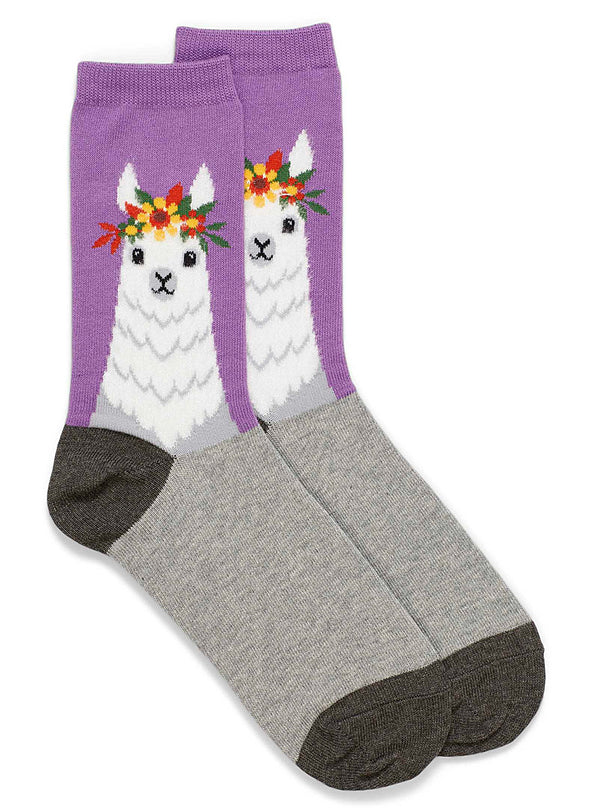 Women’s Lavender Llama Socks - Jilly's Socks 'n Such