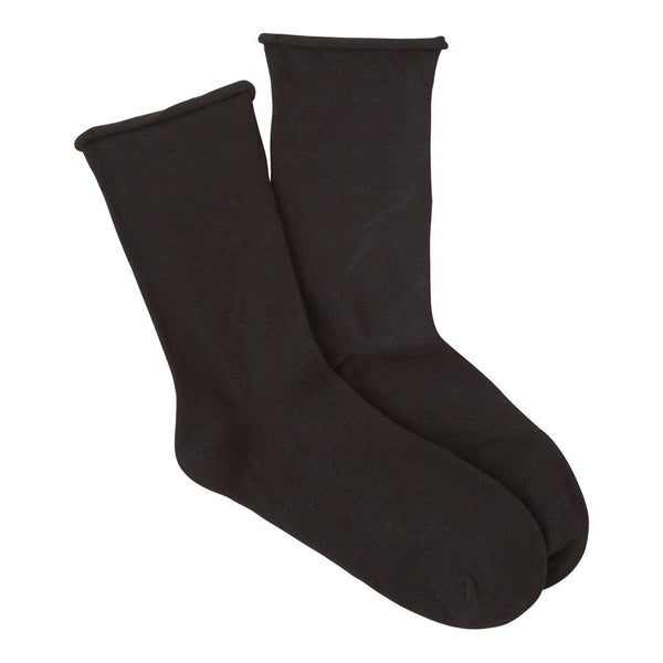 Women’s Everyday Basics Black Roll Up Socks - Jilly's Socks 'n Such
