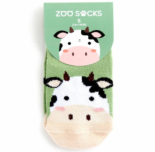“Zoo Socks” for Toddlers - Cow - Jilly's Socks 'n Such