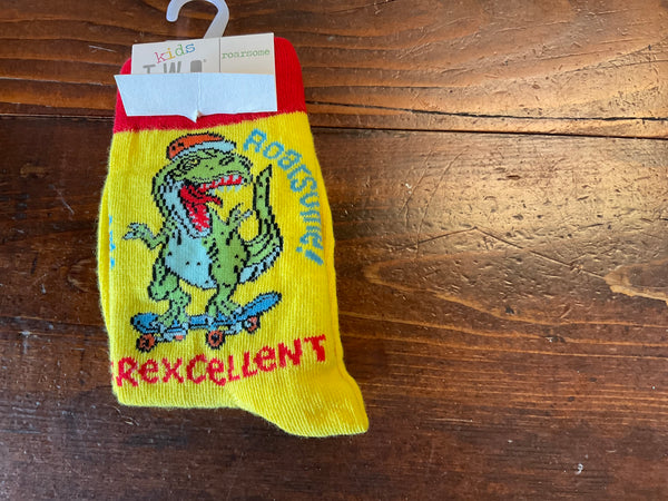 Rexcellent Roarsome dinosaur kids 2 left feet - Jilly's Socks 'n Such