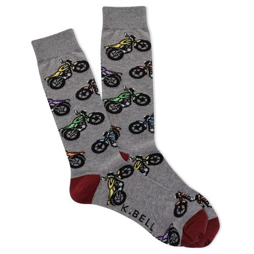 Men's Grey Motorcycle Socks - Jilly's Socks 'n Such