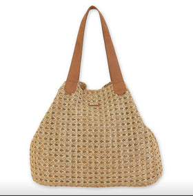 Gold Straw Tote Bag Purse