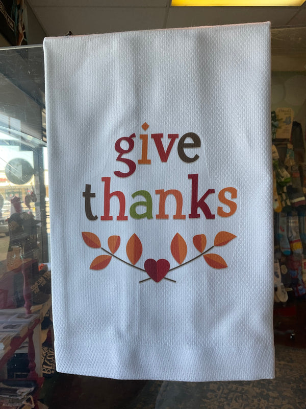 Give Thanks, towel - Jilly's Socks 'n Such