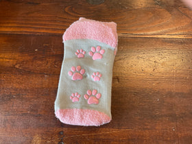 Women’s Pink Cat Fuzzy Gripper Socks