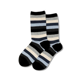 Women’s Black/Blue Striped Socks