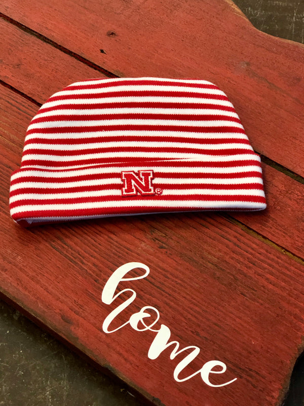 Kids Baby Nebraska Striped Cap - Jilly's Socks 'n Such