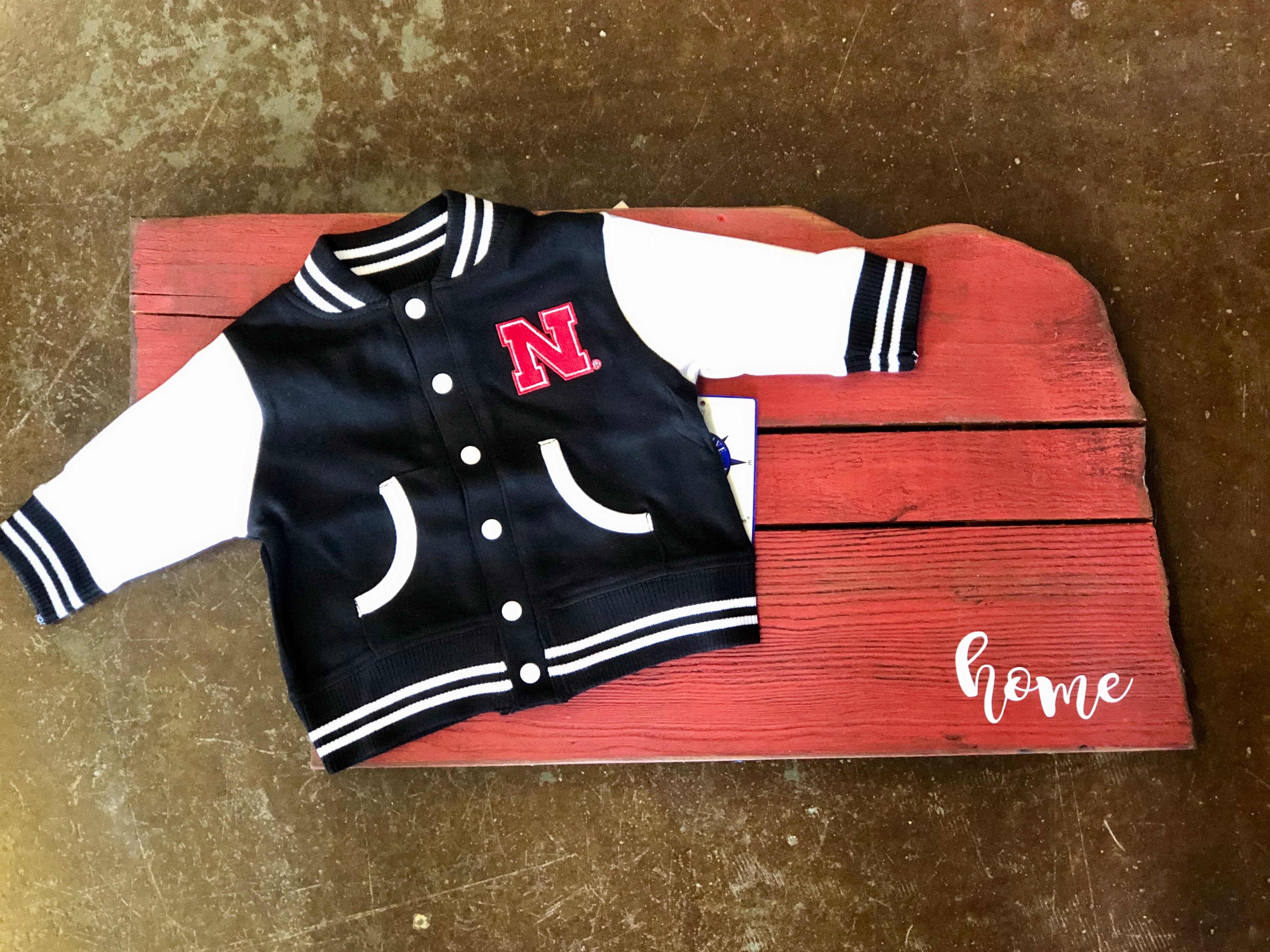 Creative Knitwear-Kids' Red Nebraska Varsity Jacket