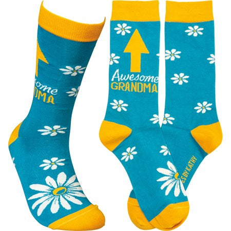 “Awesome Grandma” Socks - One Size - Jilly's Socks 'n Such