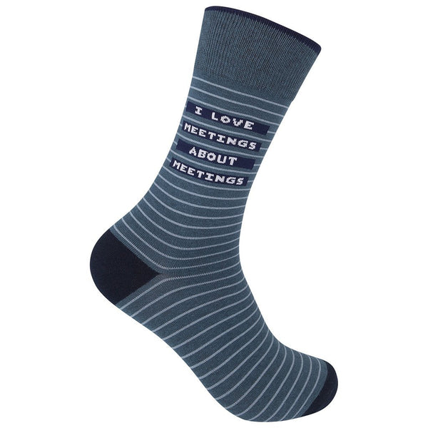 “I Love Meetings About Meetings” Socks - One Size - Jilly's Socks 'n Such