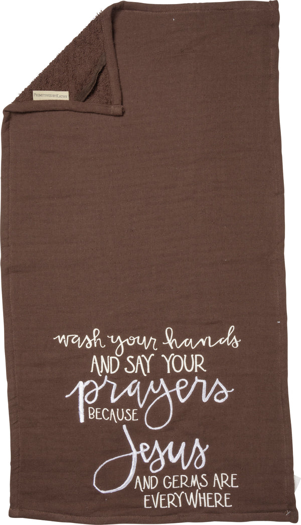 Jesus And Germs Are Everywhere Kitchen Towel - Jilly's Socks 'n Such