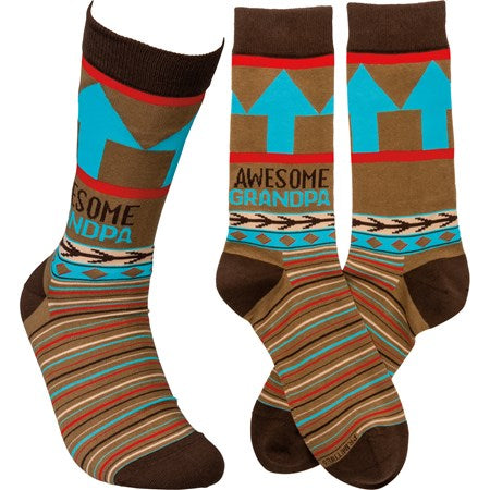 “Awesome Grandpa” Socks - One Size - Jilly's Socks 'n Such