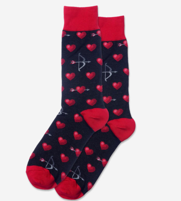 Men’s Cupid Hearts and Arrow Socks - Jilly's Socks 'n Such