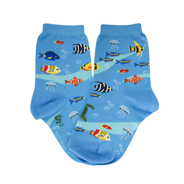 Kid’s Blue Fish Aquarium Socks - Jilly's Socks 'n Such