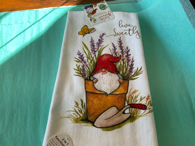 “Live Sweetly” gnome Kitchen Towel
